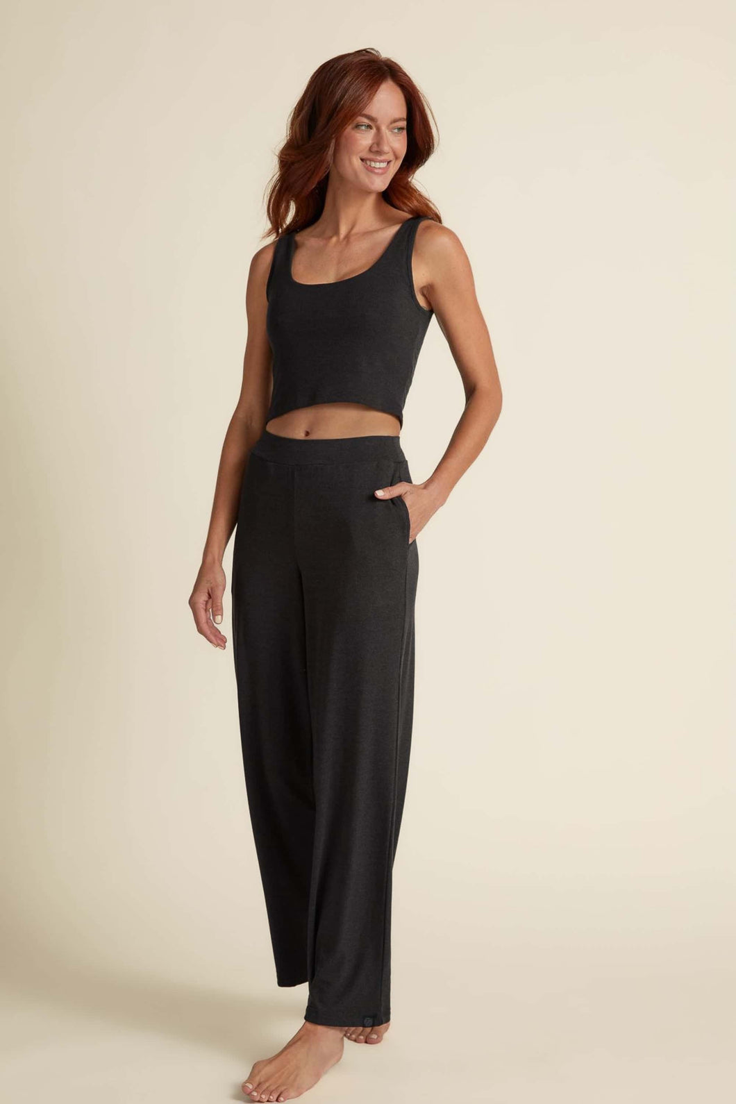 Soft Collection Straight Leg Pant -Charcoal