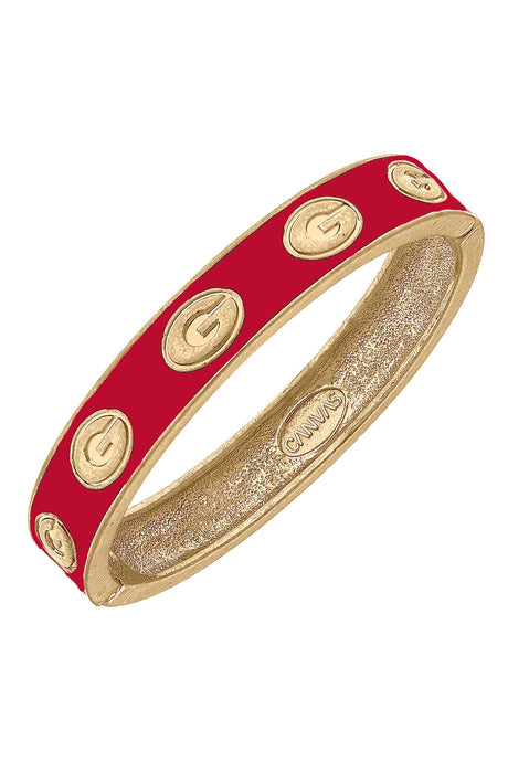 Georgia Bulldogs Enamel Logo Hinge Bangle -Red