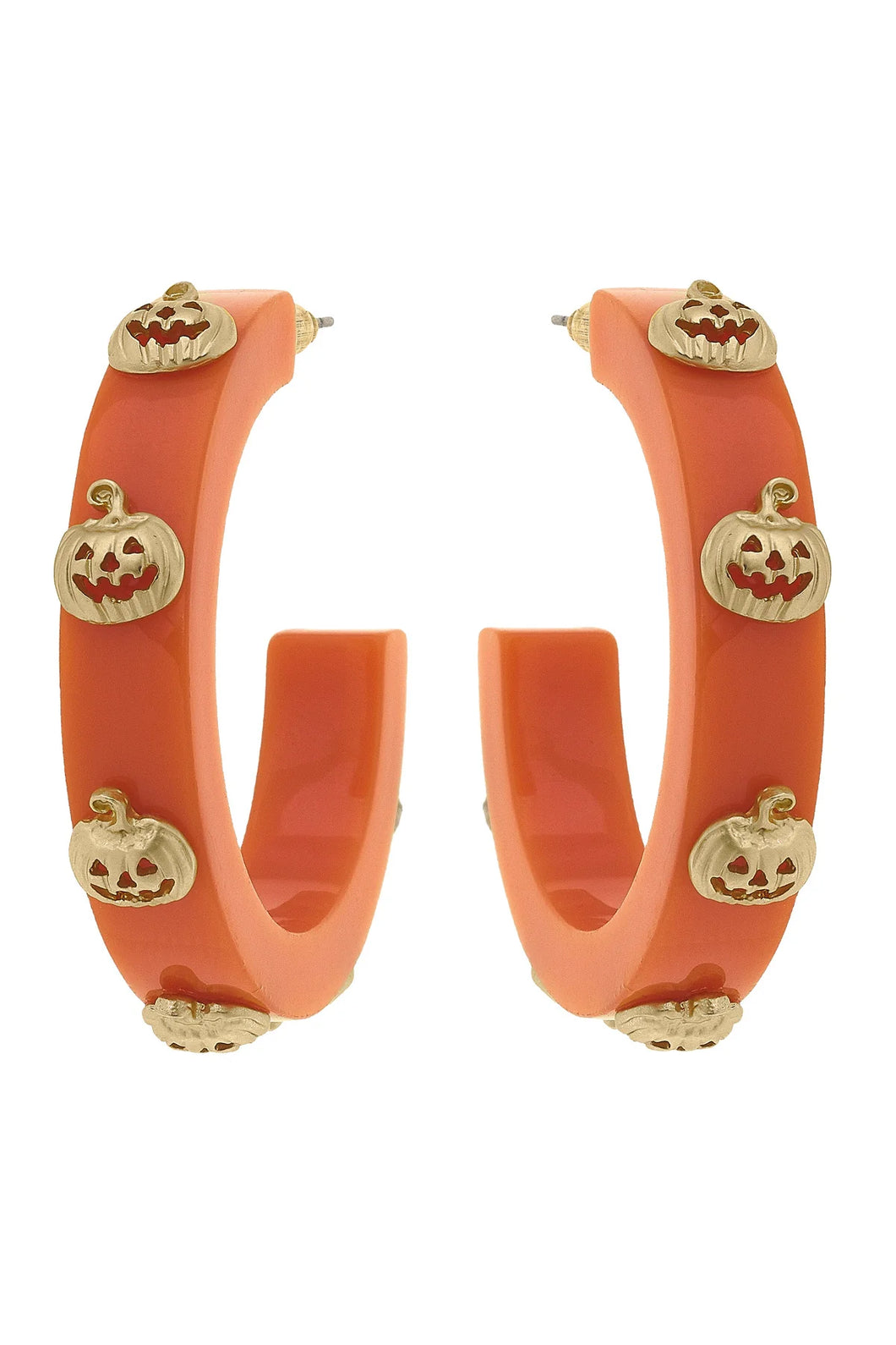 Jack-O-Lantern Hoop Earrings