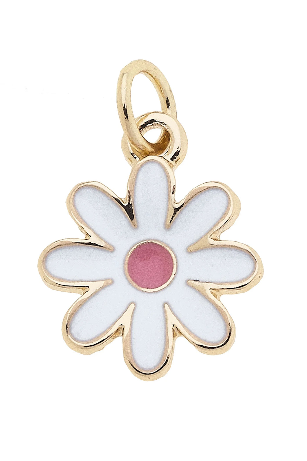 Flower Enamel Charm -White