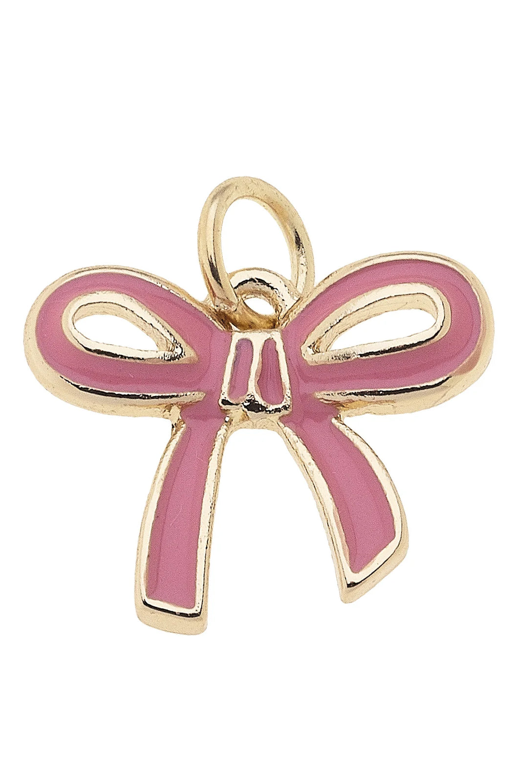 Bow Enamel Charm -Light Pink