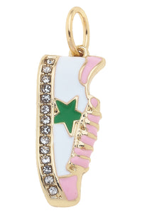Star Sneaker Charm -White & Light Pink