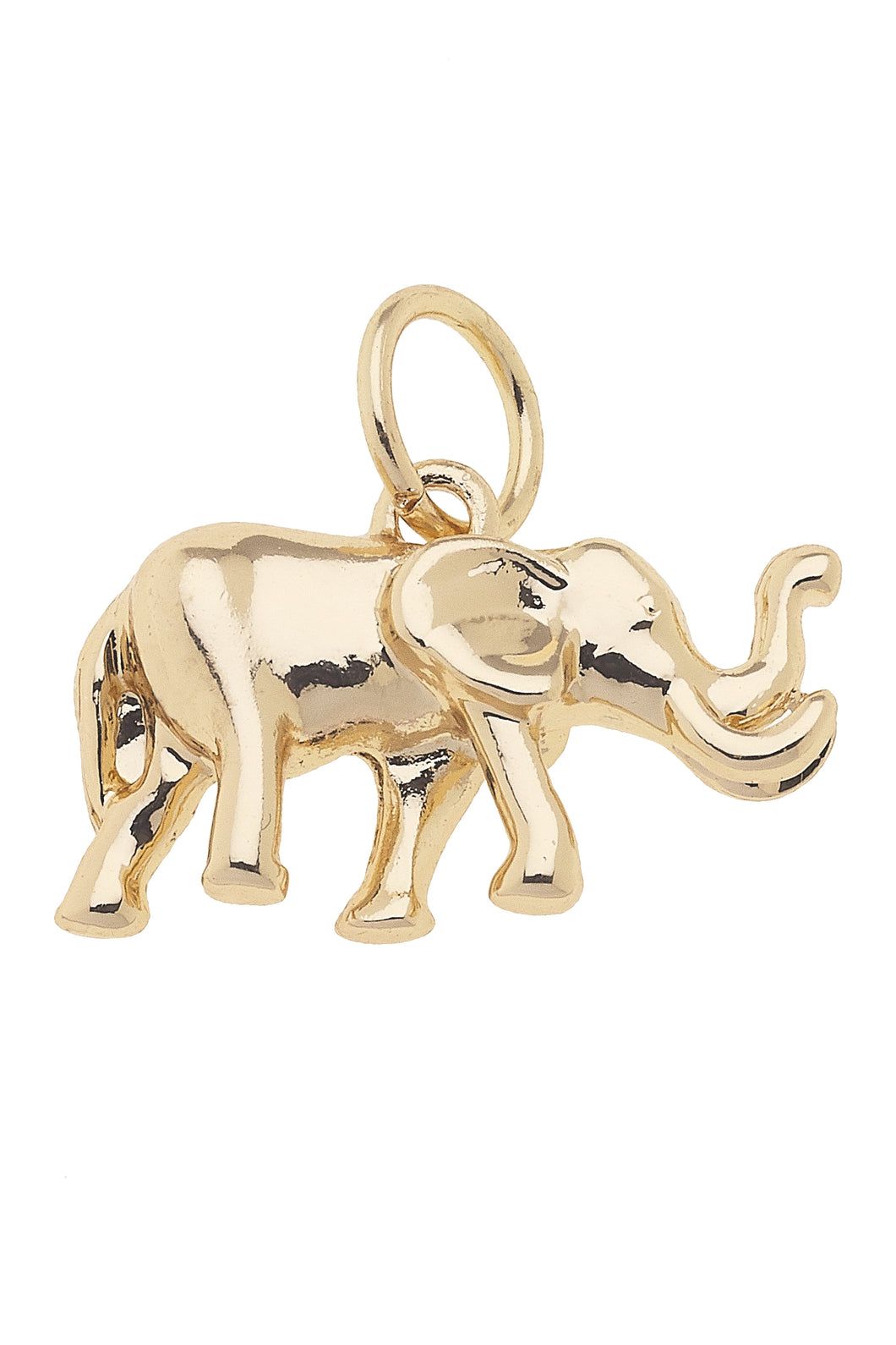 Elephant Charm Shiny Gold