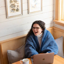 Load image into Gallery viewer, ChappyWrap Blanket -Harborview Herringbone Navy
