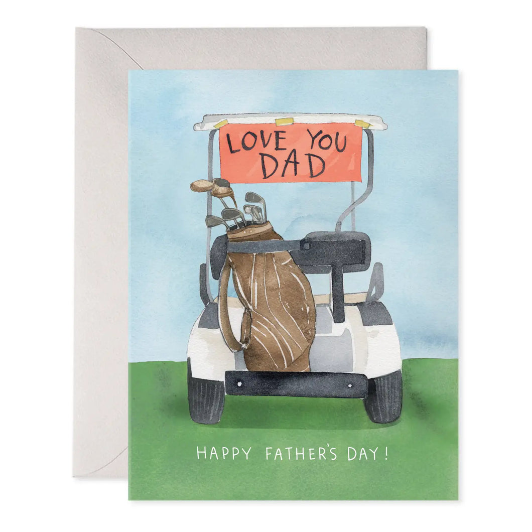 E Frances Father's Day Card -Golf Cart Dad