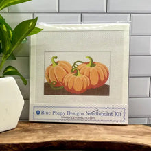 Load image into Gallery viewer, Blue Poppy Needlepoint Kit -Three Pumpkins
