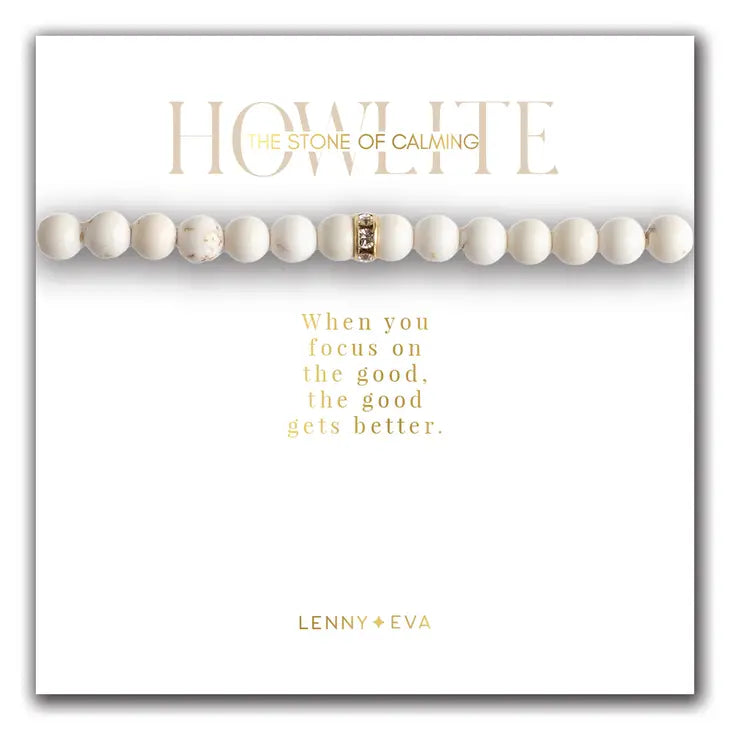 L&E Gemstone Sparkle Bracelet -Howlite