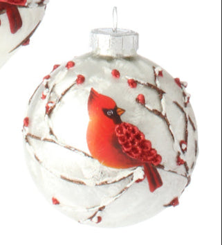 Holly & Pine Cardinal Ornament
