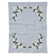 Load image into Gallery viewer, Rifle Paper Embroidered Tea Towel -Hydrangea
