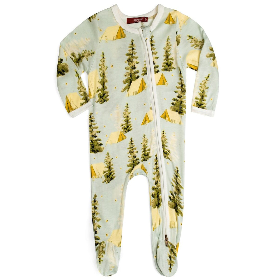 MilkBarn Zipper Footed Romper -Camping