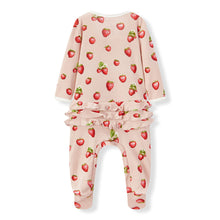 Load image into Gallery viewer, MilkBarn Ruffle Footed Romper -Strawberry
