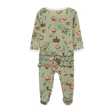 Load image into Gallery viewer, MilkBarn Ruffle Footed Romper -Apple Orchard
