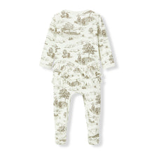 Load image into Gallery viewer, MilkBarn Ruffle Footed Romper -Country Toile

