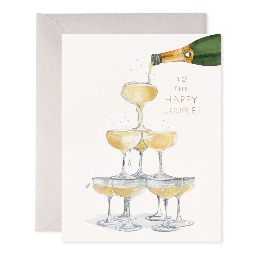 E Frances Wedding Card -Champagne Tower