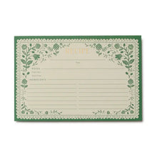Load image into Gallery viewer, Rifle Paper Recipe Cards -Artichoke
