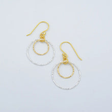 Load image into Gallery viewer, NY Two-Tone Silver Hoop Earrings
