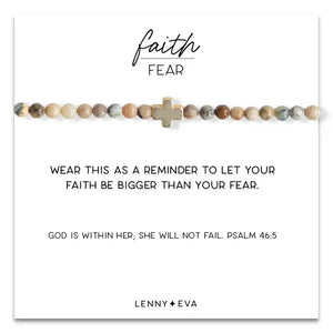 L&E Faith over Fear Gold Bracelet -Feldspar