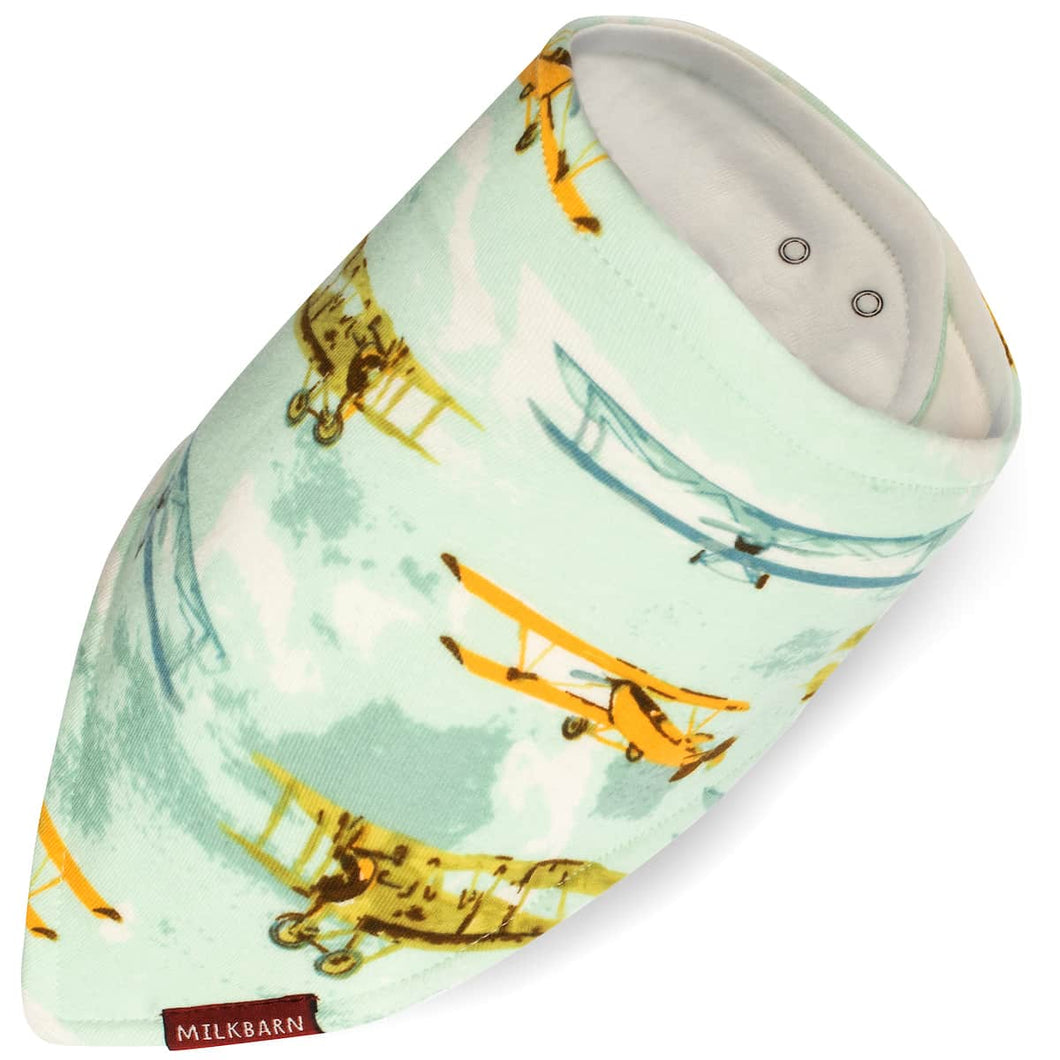 MilkBarn Kerchief Bib -Vintage Planes