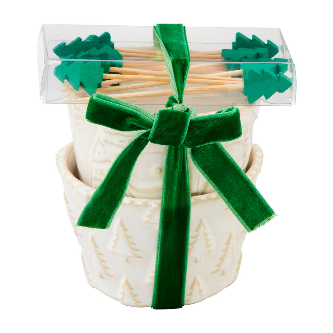 White Christmas Tidbit Bowl Sets