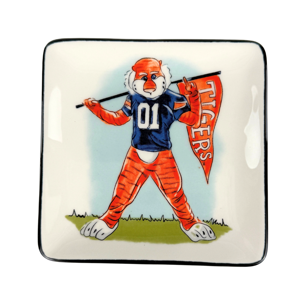 Collegiate Trinket Tray -Auburn Aubie Pennant