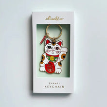 Load image into Gallery viewer, Enamel Keychain -Maneki Neko
