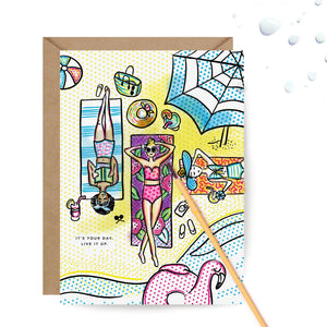 Paint w/ Water Birthday Card -Beachy