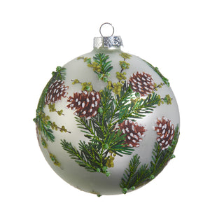 Evergreen & Pinecone Ball Ornament