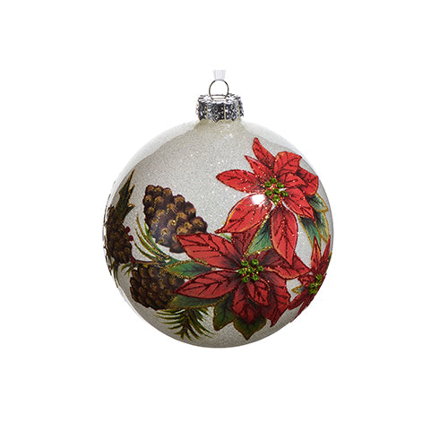 Poinsettia Ball Ornament
