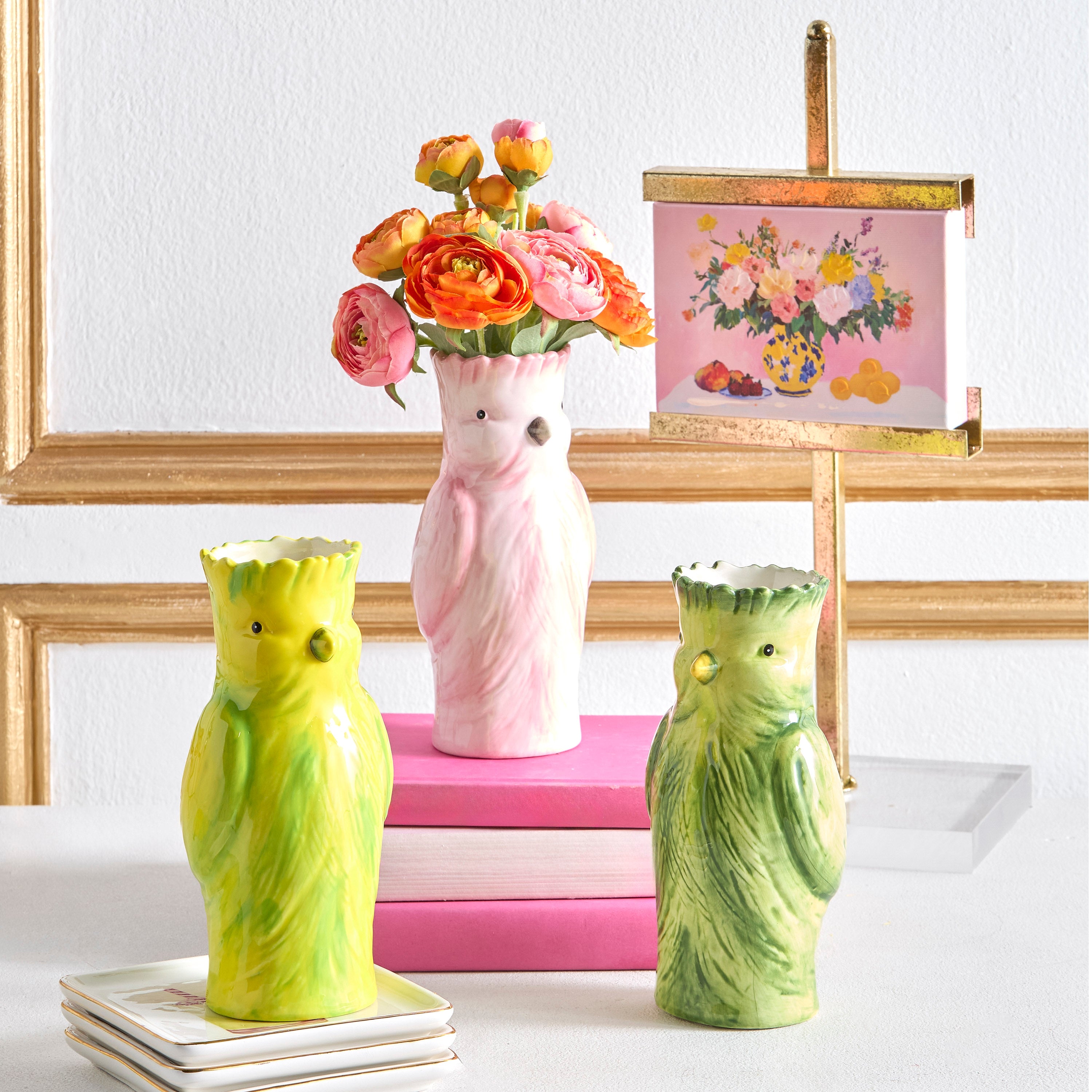Cockatoo Bud Vase--Yellow or Green