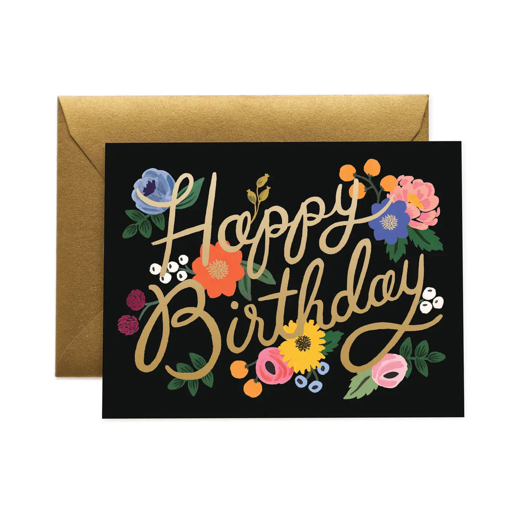 Rifle Paper Birthday Card -Vintage Blossoms