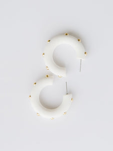 MM Candace Hoop Earrings -Medium -White
