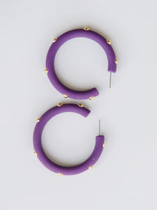 MM Candace Hoop Earrings -Large -Plum