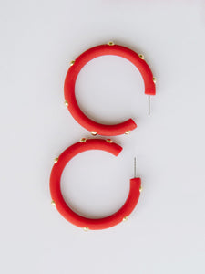 MM Candace Hoop Earrings -Large -Red