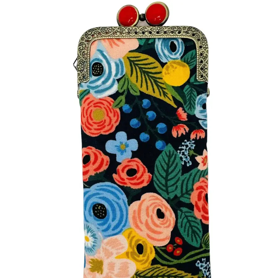 K&S Eyeglass Case -Garden Party Navy & Red