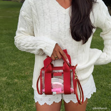 Load image into Gallery viewer, Jelly Stadium Bag -Varsity Red Bow
