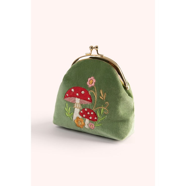 Toadstools Velvet Corn Purse