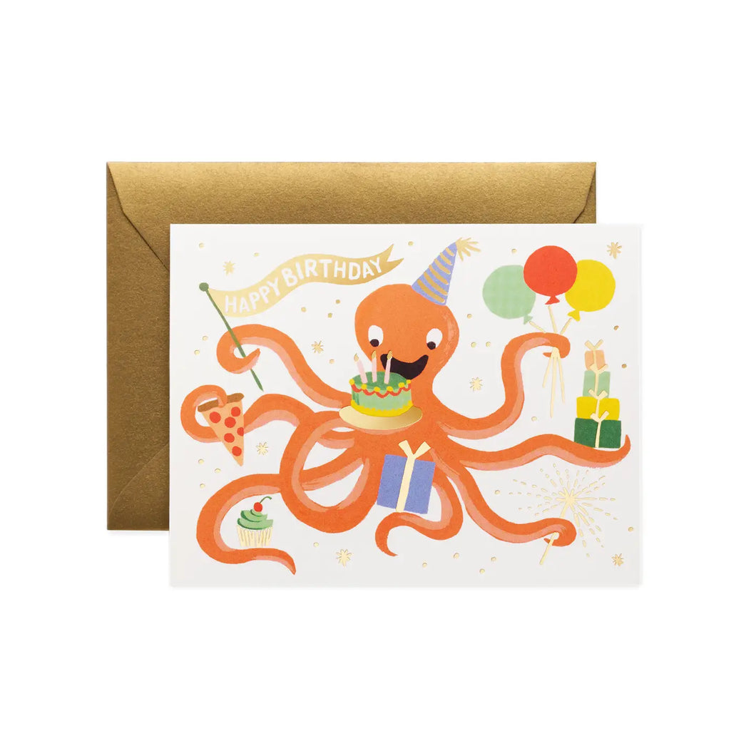 Rifle Paper Birthday Card -Octopus