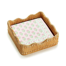 Load image into Gallery viewer, Scalloped Edge Basket Weave Cocktail Napkin Holder
