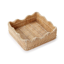 Load image into Gallery viewer, Scalloped Edge Basket Weave Cocktail Napkin Holder

