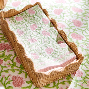 Scalloped Edge Basket Weave Guest Towel Holder