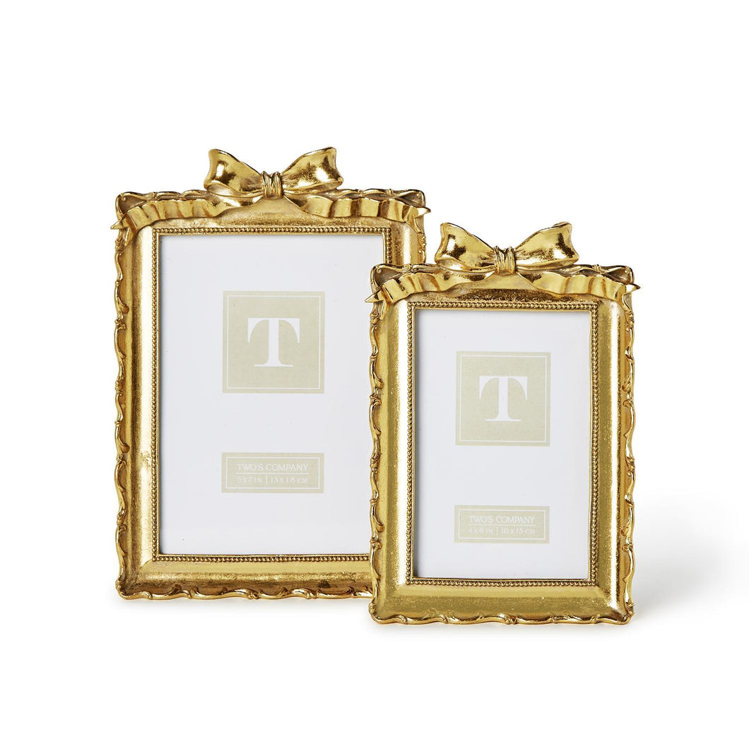 Gold Accent Bow Photo Frames