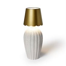 Load image into Gallery viewer, LED Cordless Rechargable Gold Scalloped Bottle Lamp
