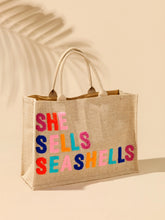 Load image into Gallery viewer, She Sells Seashells Beach Bag -Natural
