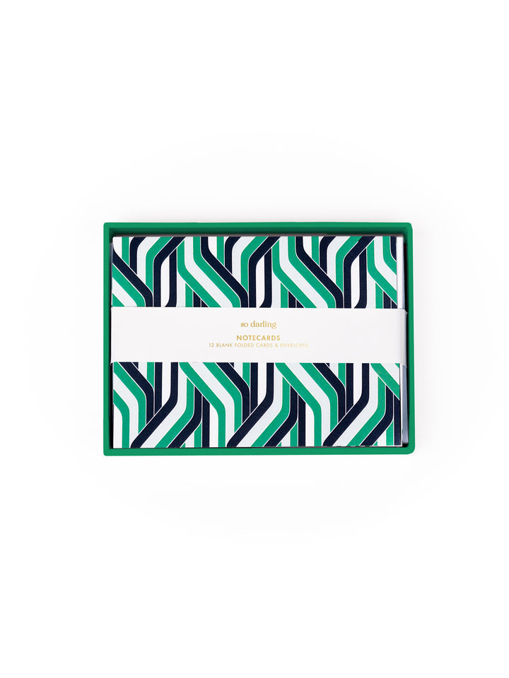 Boxed Notecard Set -Blue + Green