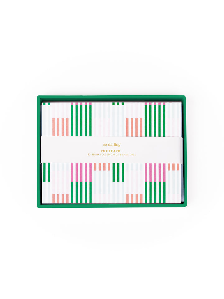 Boxed Notecard Set -Pink + Green