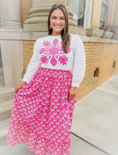 Load image into Gallery viewer, Pink Shell Ruffle Maxi Skirt
