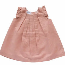 Load image into Gallery viewer, beba bean Box Pleat Linen Dress -Pink 3-6m
