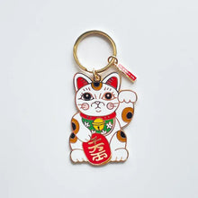Load image into Gallery viewer, Enamel Keychain -Maneki Neko
