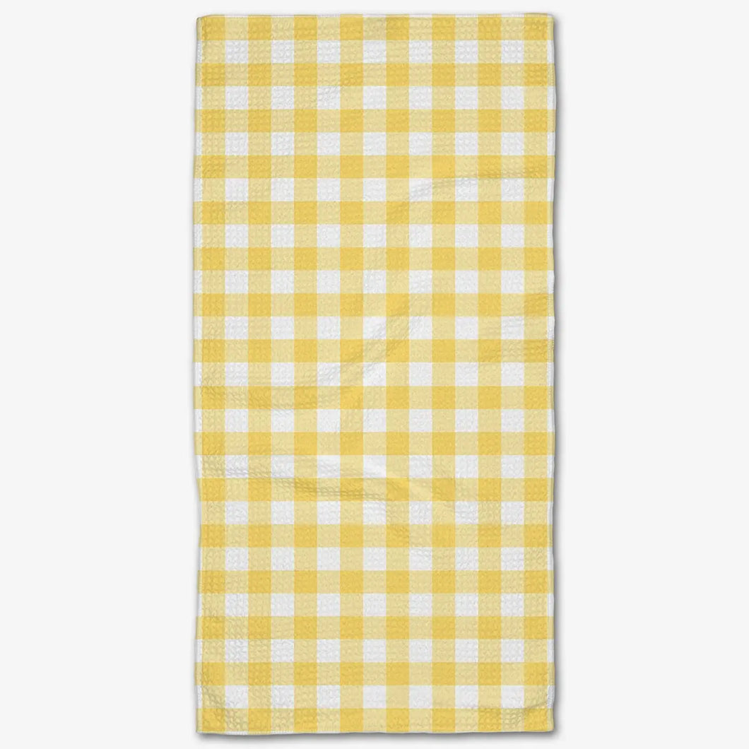 Geometry Mini Towel -Lemon Gingham
