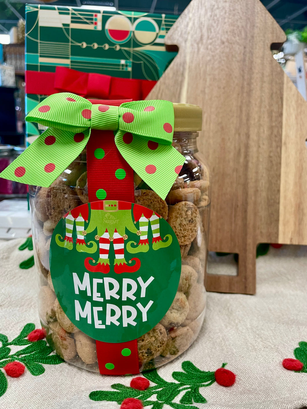 Three Elf Merry Merry Nams -1/2 Gallon Jar